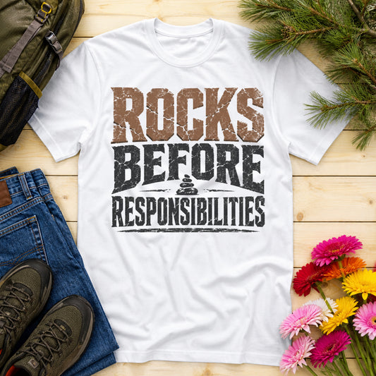 Rocks Before Responsibilities Unisex Mountain Hiking Trekking T-Shirt