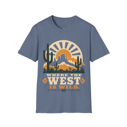 Where The West is Wild Mountain Hiking Trekking T-Shirt